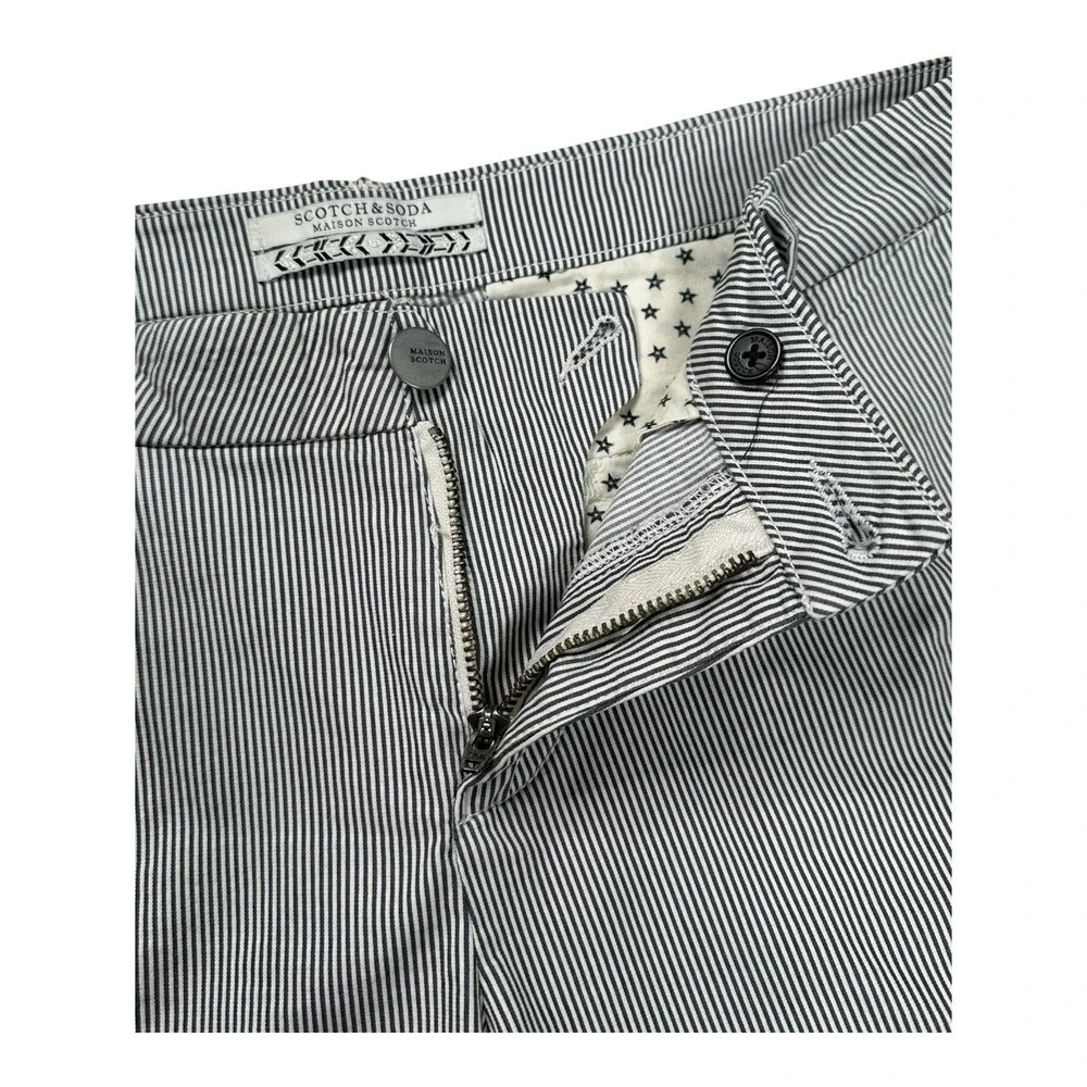 Scotch & Soda‎ Maison Scotch Size 29 Grey/White Striped Bermuda Shorts